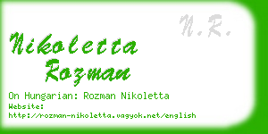 nikoletta rozman business card